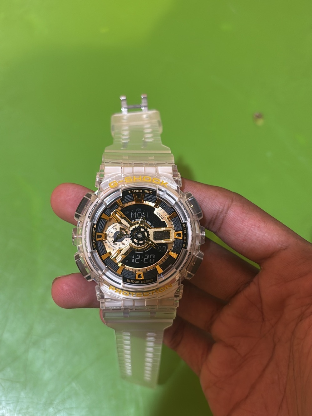 G-SHOCK Transparent Gold Accent Sport Watch